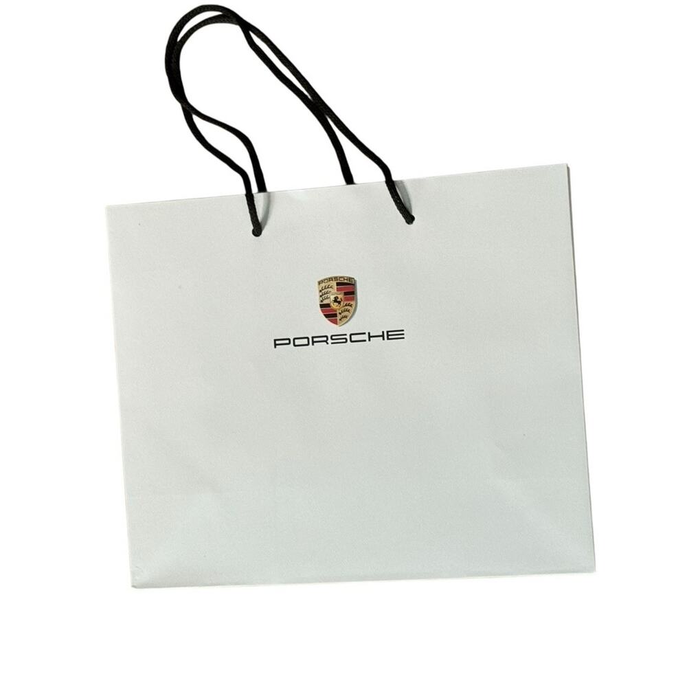 Porsche Car Authentic Paper White Shopping Gift Bag Handle 10"x12" German‎ Euro